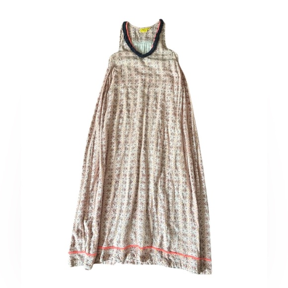 Roberta Roller Rabbit Women’s Maxi Dress Size XXS Pink Floral with Silver Thread - Picture 1 of 8